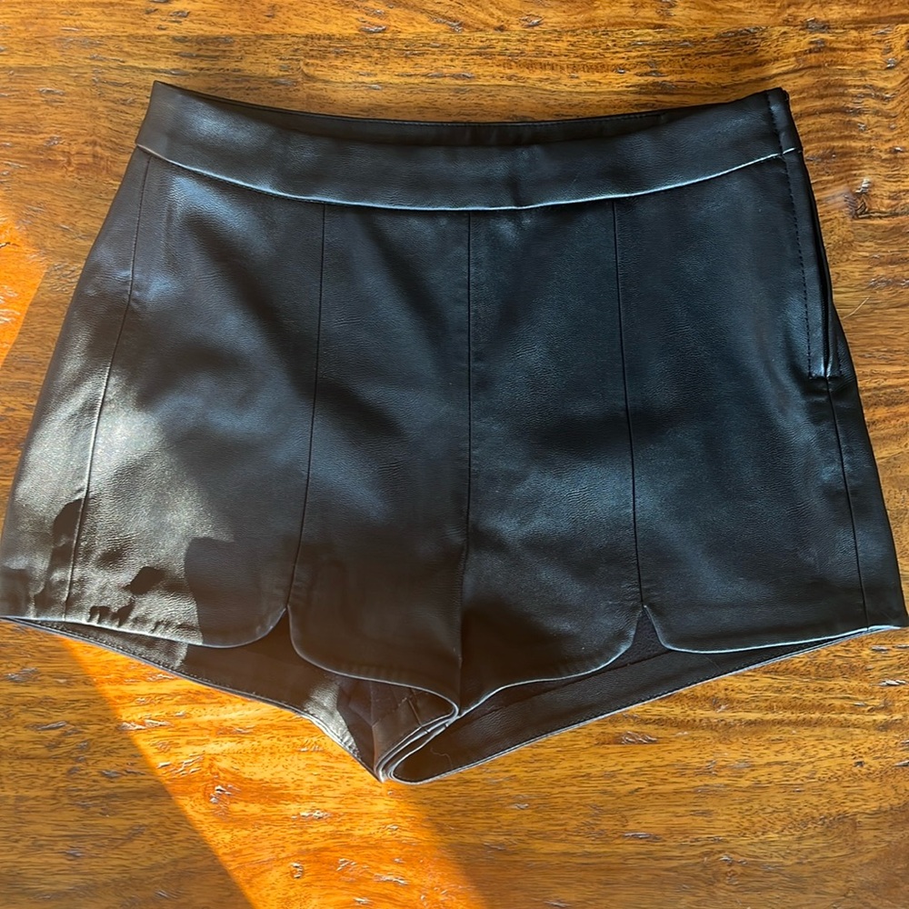 H&M Divided Faux Leather Shorts -Size 4